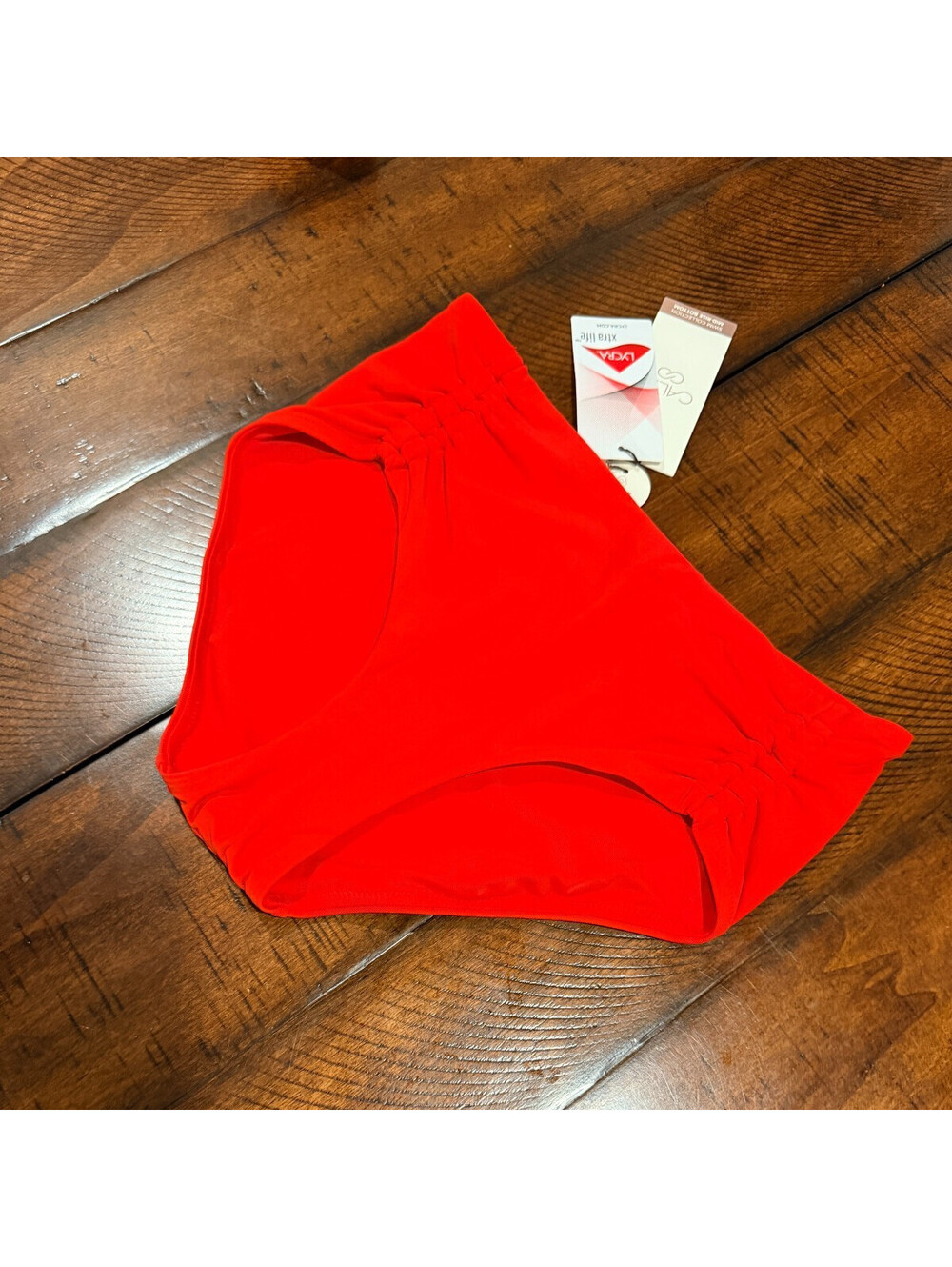 CALIA Adjustable Tie Front Bikini Bottom Fresh Red UPF 50+ NWT Womens XS
